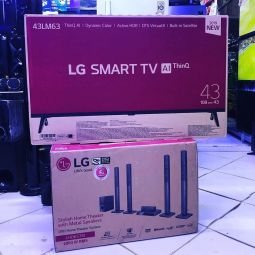  LG inch 43 smart na Home theater ya LG watts 1000